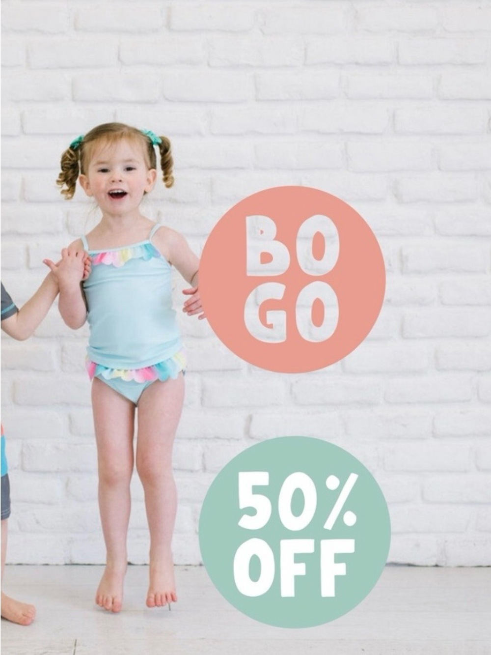 BUY ONE, GET ONE 50% OFF GIRLS SWIMSUITS